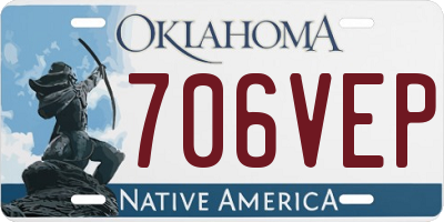 OK license plate 706VEP