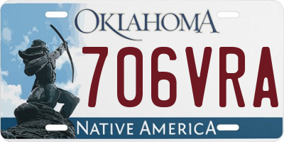 OK license plate 706VRA