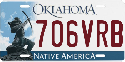 OK license plate 706VRB