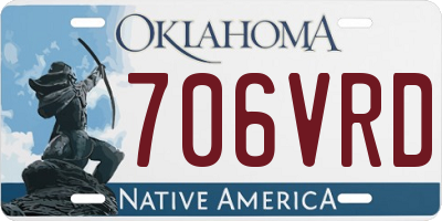 OK license plate 706VRD