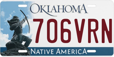 OK license plate 706VRN