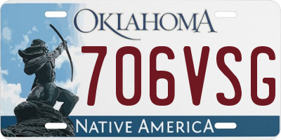 OK license plate 706VSG