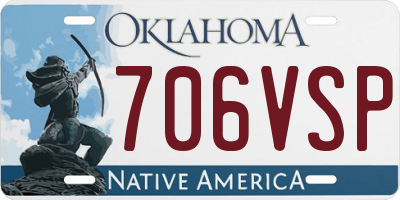 OK license plate 706VSP