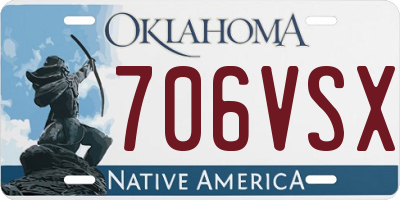 OK license plate 706VSX