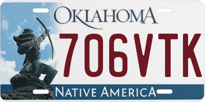 OK license plate 706VTK