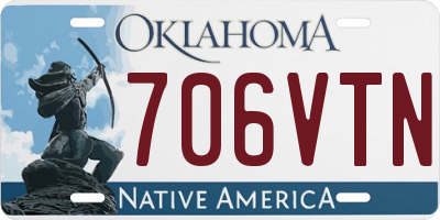 OK license plate 706VTN