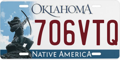 OK license plate 706VTQ