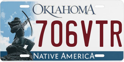 OK license plate 706VTR