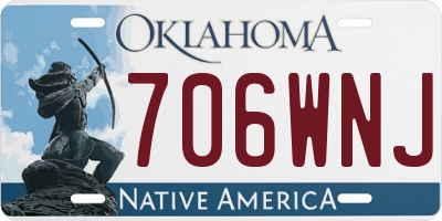 OK license plate 706WNJ