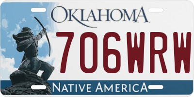 OK license plate 706WRW