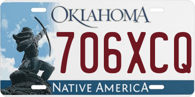 OK license plate 706XCQ