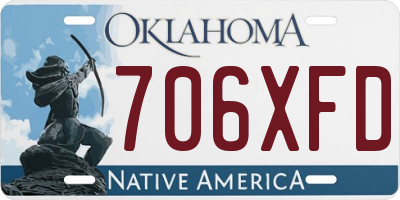 OK license plate 706XFD