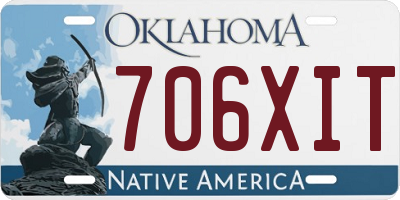 OK license plate 706XIT