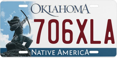 OK license plate 706XLA