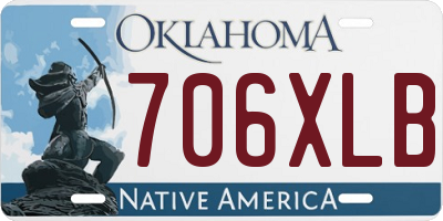 OK license plate 706XLB
