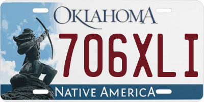 OK license plate 706XLI
