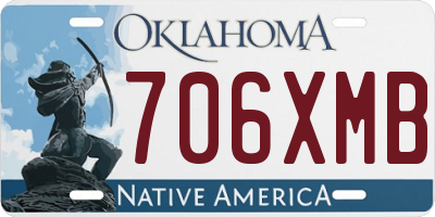 OK license plate 706XMB
