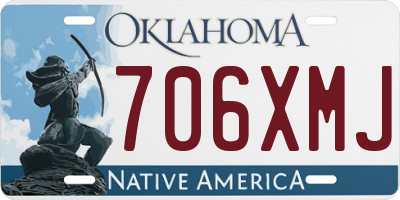 OK license plate 706XMJ