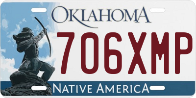 OK license plate 706XMP