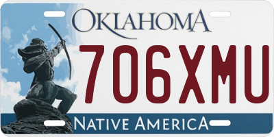 OK license plate 706XMU