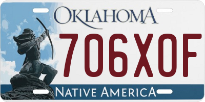 OK license plate 706XOF