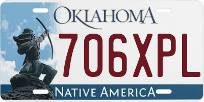 OK license plate 706XPL