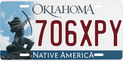 OK license plate 706XPY