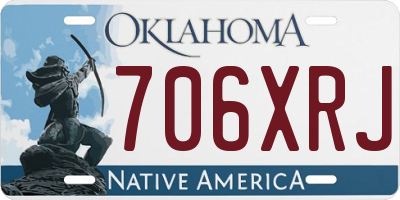 OK license plate 706XRJ