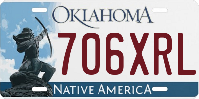 OK license plate 706XRL