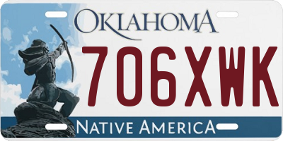 OK license plate 706XWK