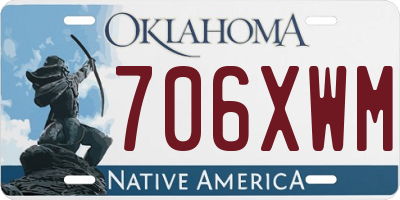 OK license plate 706XWM