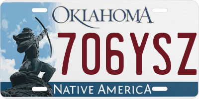 OK license plate 706YSZ