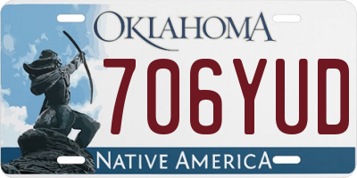 OK license plate 706YUD
