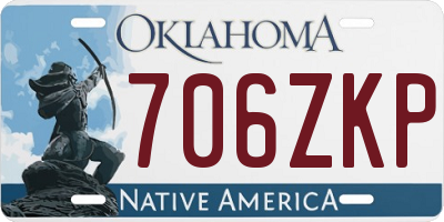 OK license plate 706ZKP