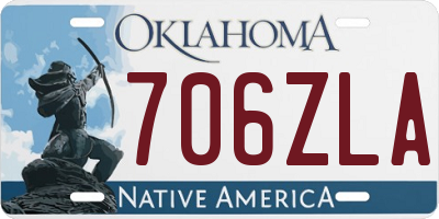 OK license plate 706ZLA