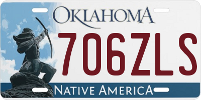 OK license plate 706ZLS