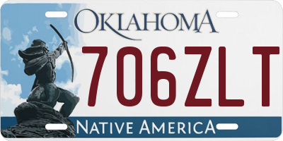 OK license plate 706ZLT