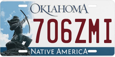 OK license plate 706ZMI