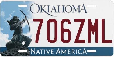 OK license plate 706ZML