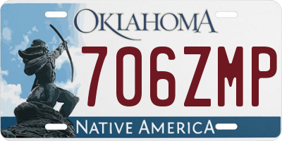 OK license plate 706ZMP