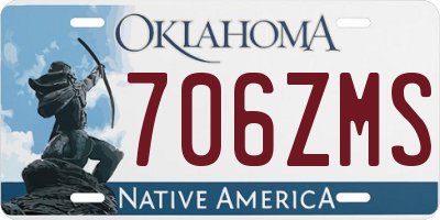 OK license plate 706ZMS