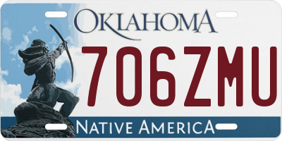 OK license plate 706ZMU