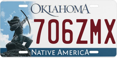 OK license plate 706ZMX