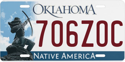 OK license plate 706ZOC