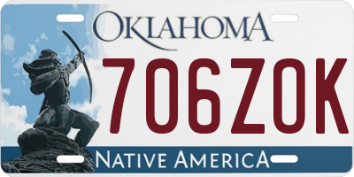 OK license plate 706ZOK