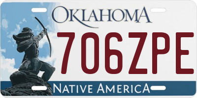 OK license plate 706ZPE