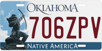 OK license plate 706ZPV