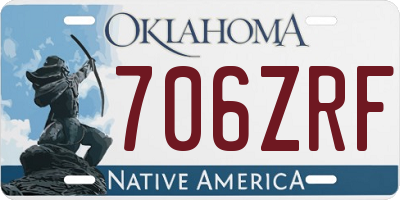 OK license plate 706ZRF