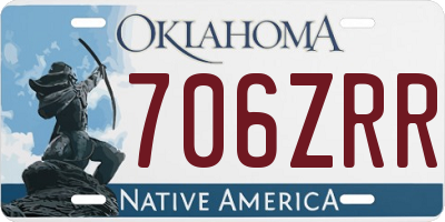 OK license plate 706ZRR