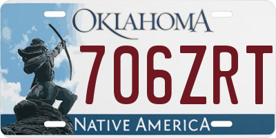 OK license plate 706ZRT